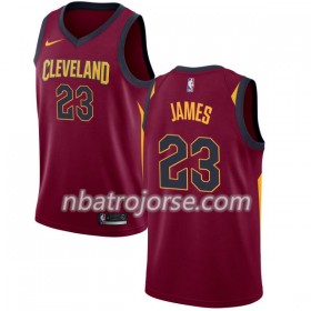 Män Cleveland Cavaliers Tröja LeBron James 23 Nike 2017-18 Röd Swingman